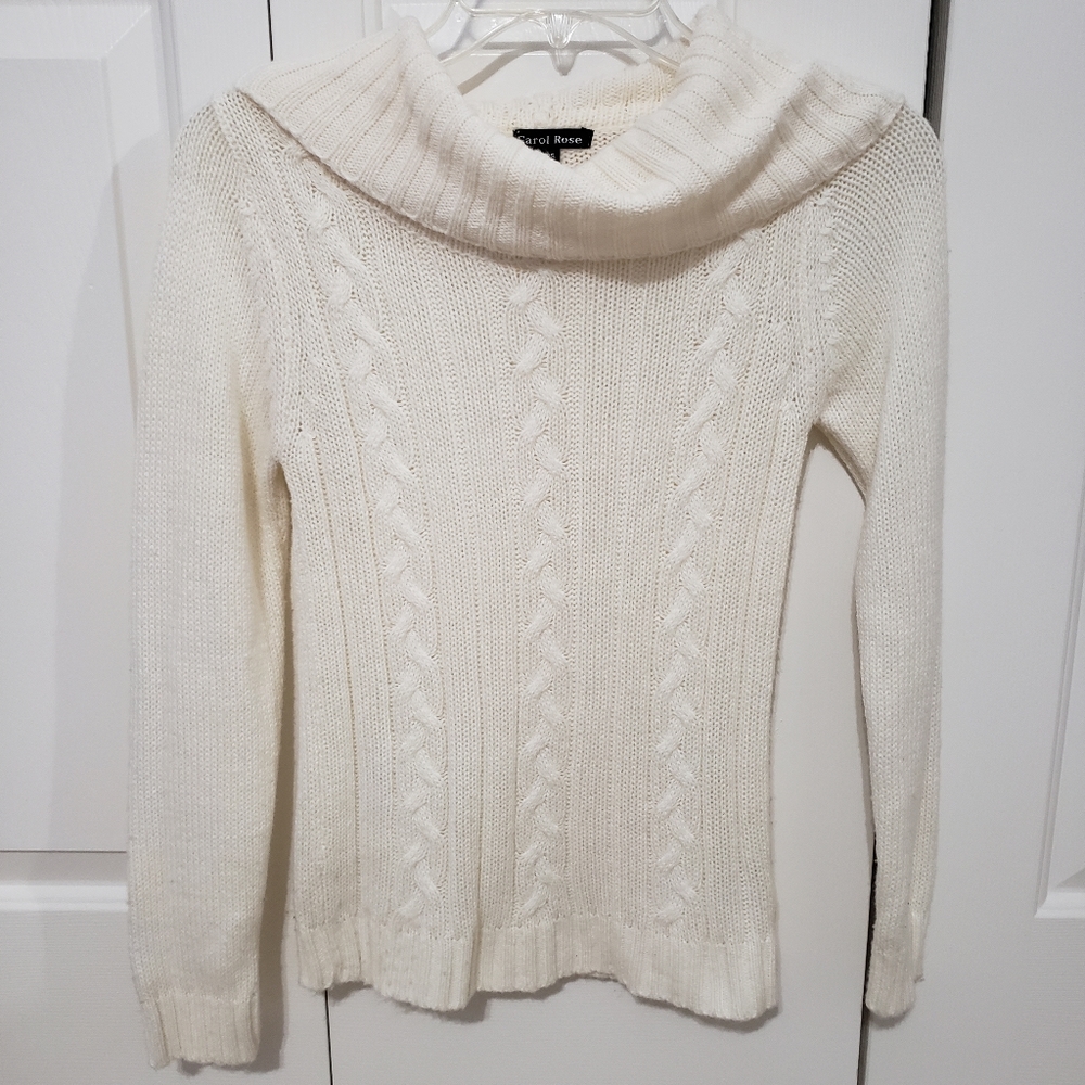 Cowl Neck Cream Sweater